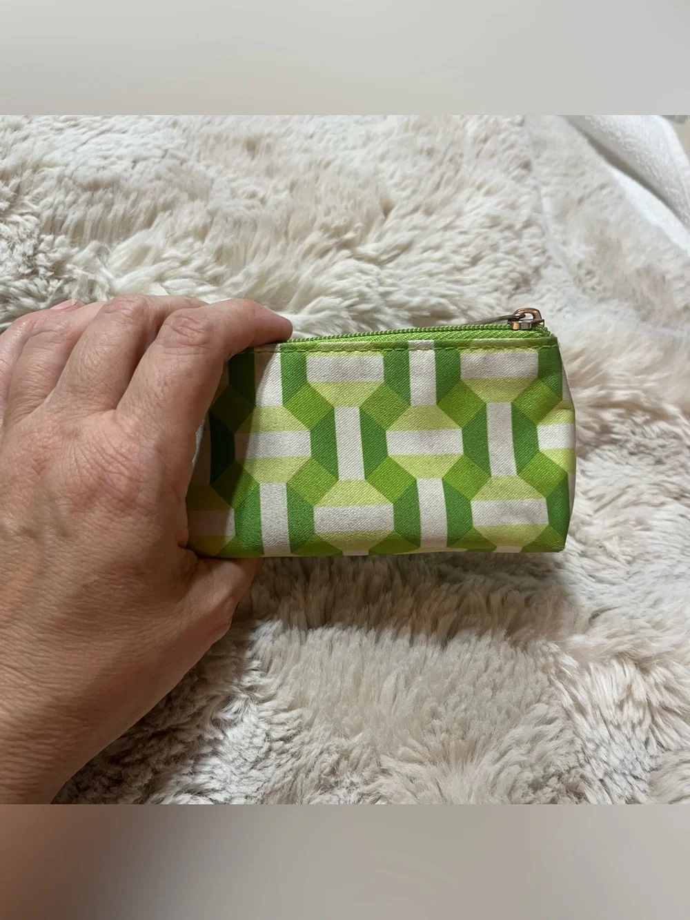 Clinique Green Geometric Cosmetic Pouch 02-17